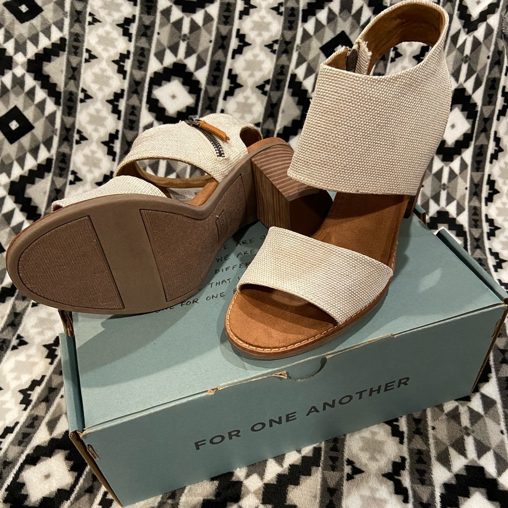 Toms sandals block heels